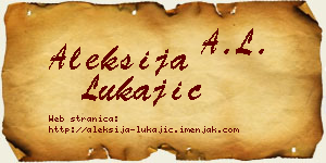 Aleksija Lukajić vizit kartica